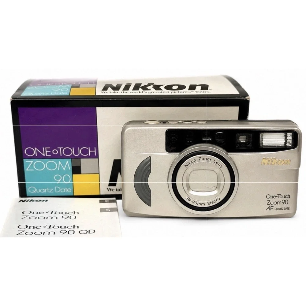 Nikon One Touch Zoom 90 AF Quartz Date 35MM Tested Film Camera In Original Box